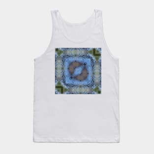 SQUARE DESİGN OF SHADES OF SKY BLUE. A textured floral fantasy pattern and design Tank Top